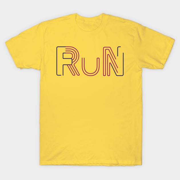 Fun Run Typography Linework T-Shirt by ForTheBoys